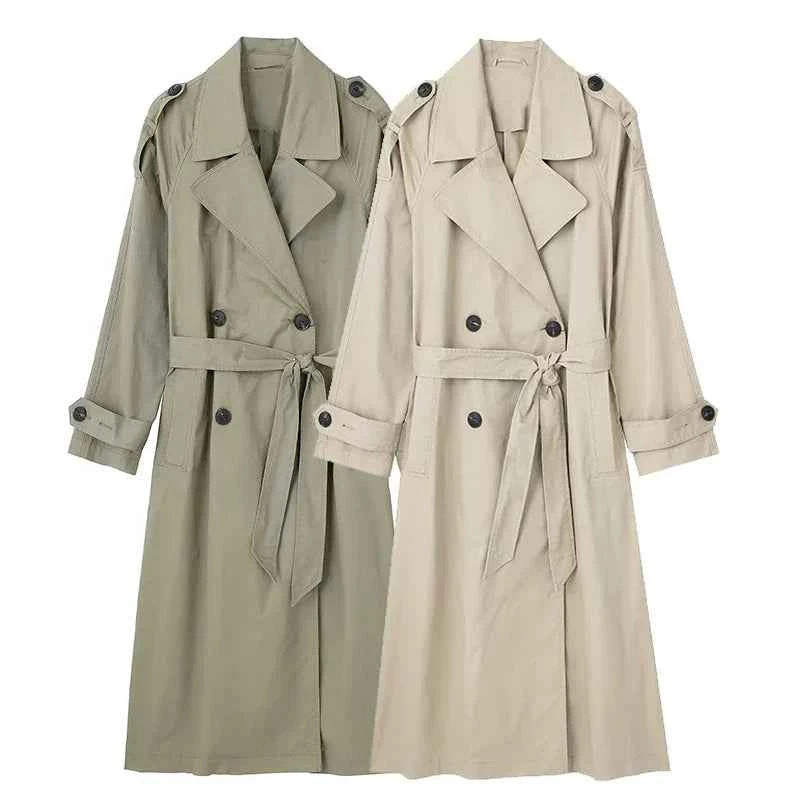 Belted Double-Breasted Trench Coat