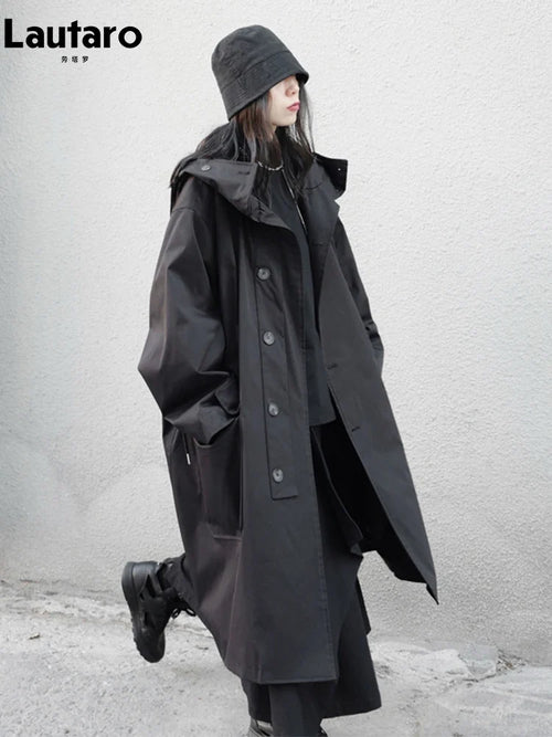 Oversized Hooded Trench Coat