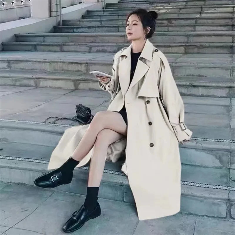 Belted Double-Breasted Trench Coat - Isabella Mae