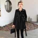 Relaxed Belted Double-Breasted Trench Coat - Isabella Mae