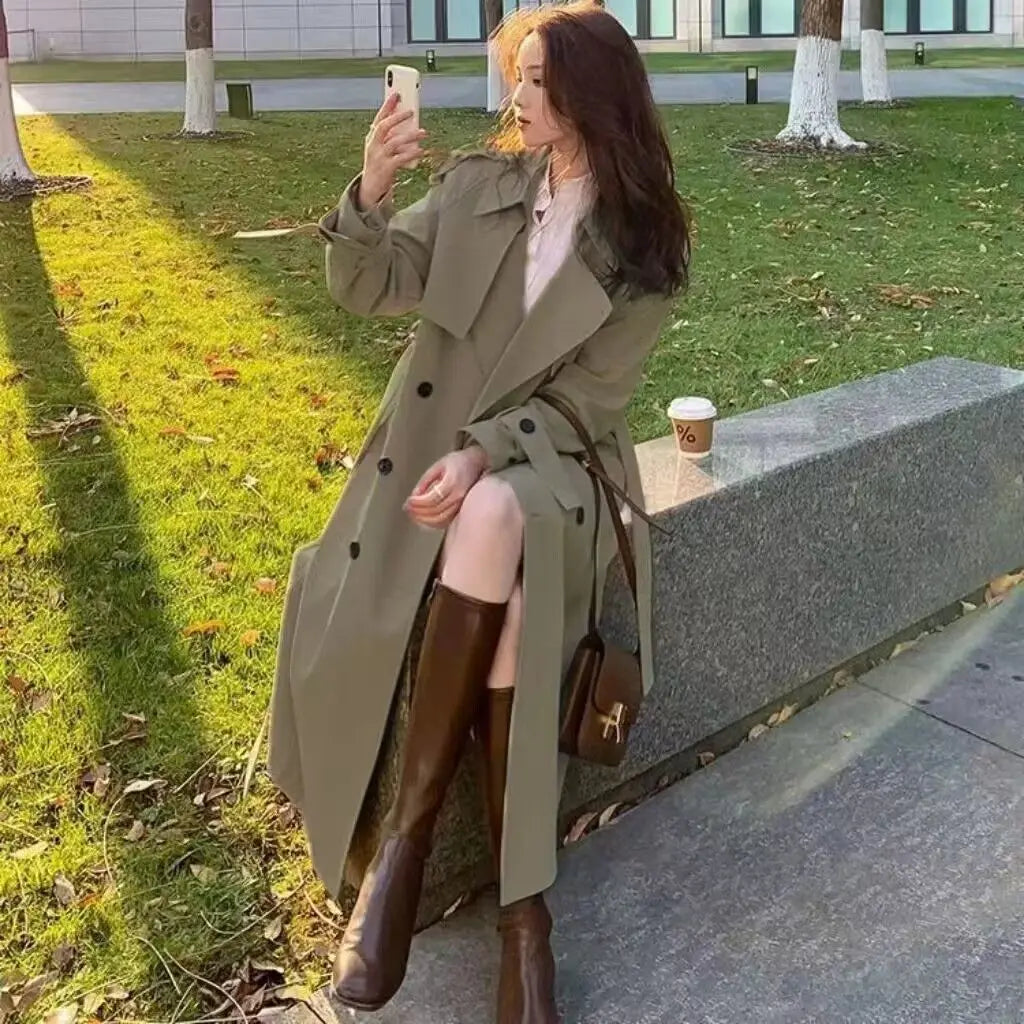 Belted Double-Breasted Trench Coat - Isabella Mae