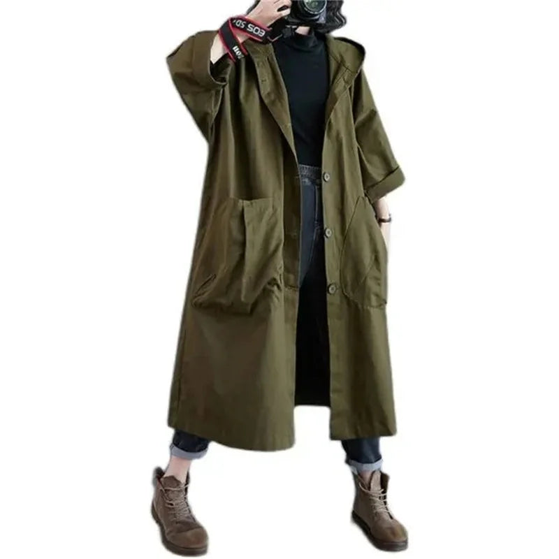 Oversized Hooded Trench Coat - Isabella Mae