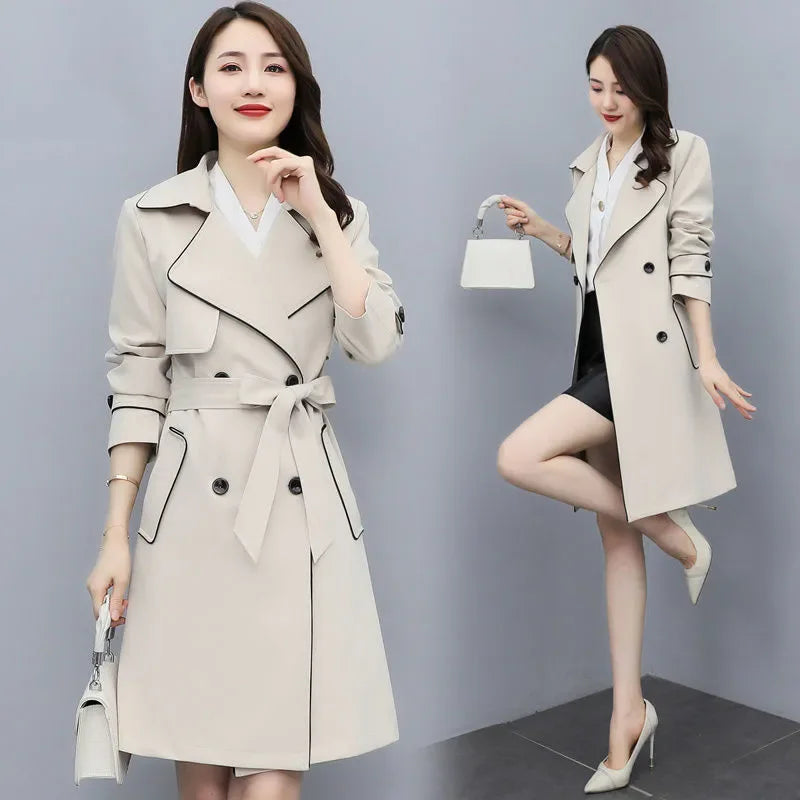 Belted Double-Breasted Trench Coat - Isabella Mae
