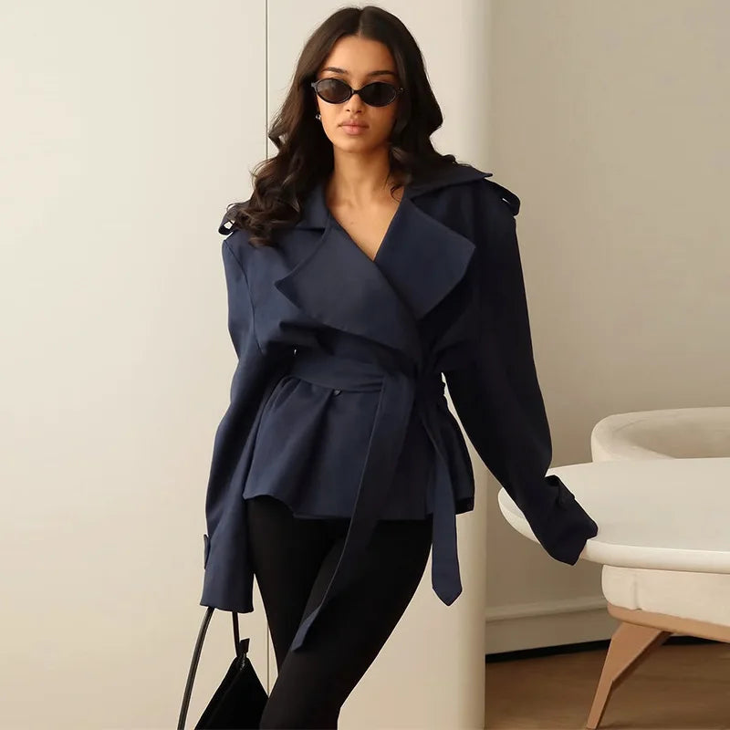 Cropped Belted Trench Jacket - Isabella Mae