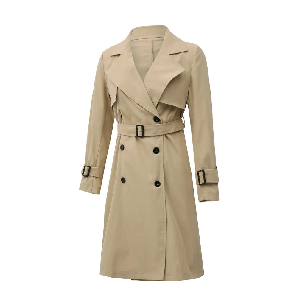 Belted Double-Breasted Trench Coat - Isabella Mae