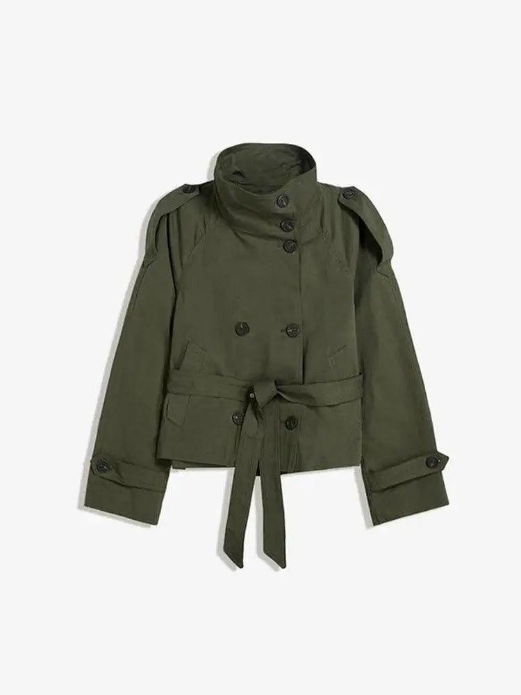 Belted Double-Breasted Trench Coat - Isabella Mae