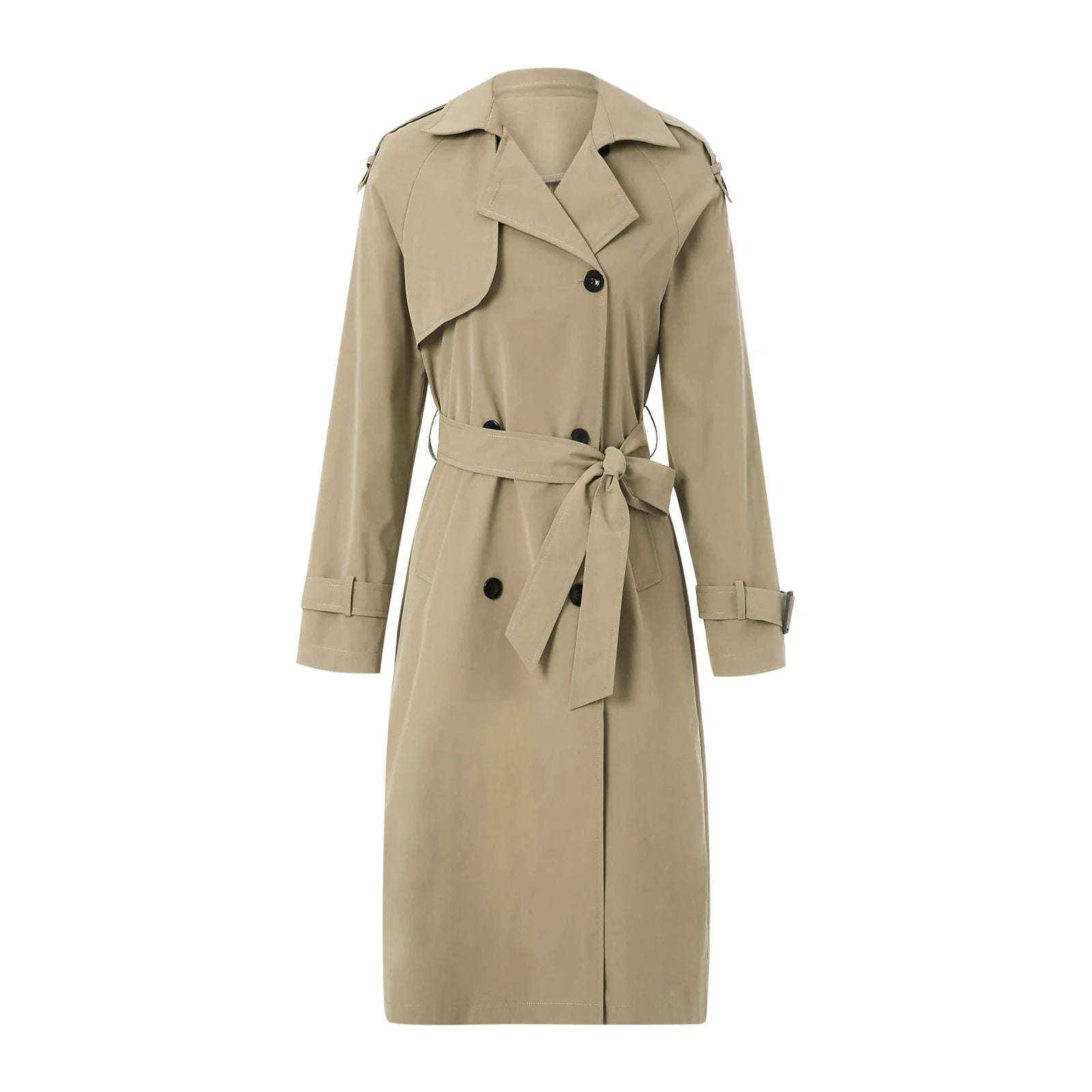 Belted Double-Breasted Trench Coat - Isabella Mae