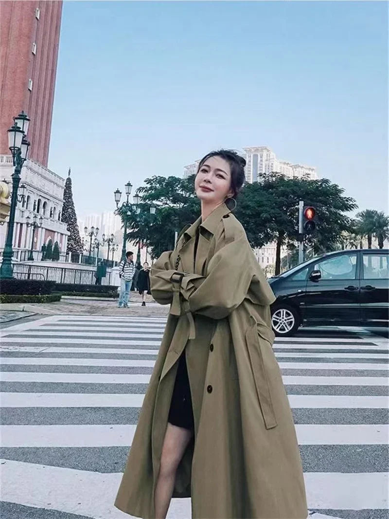Belted Double-Breasted Trench Coat - Isabella Mae