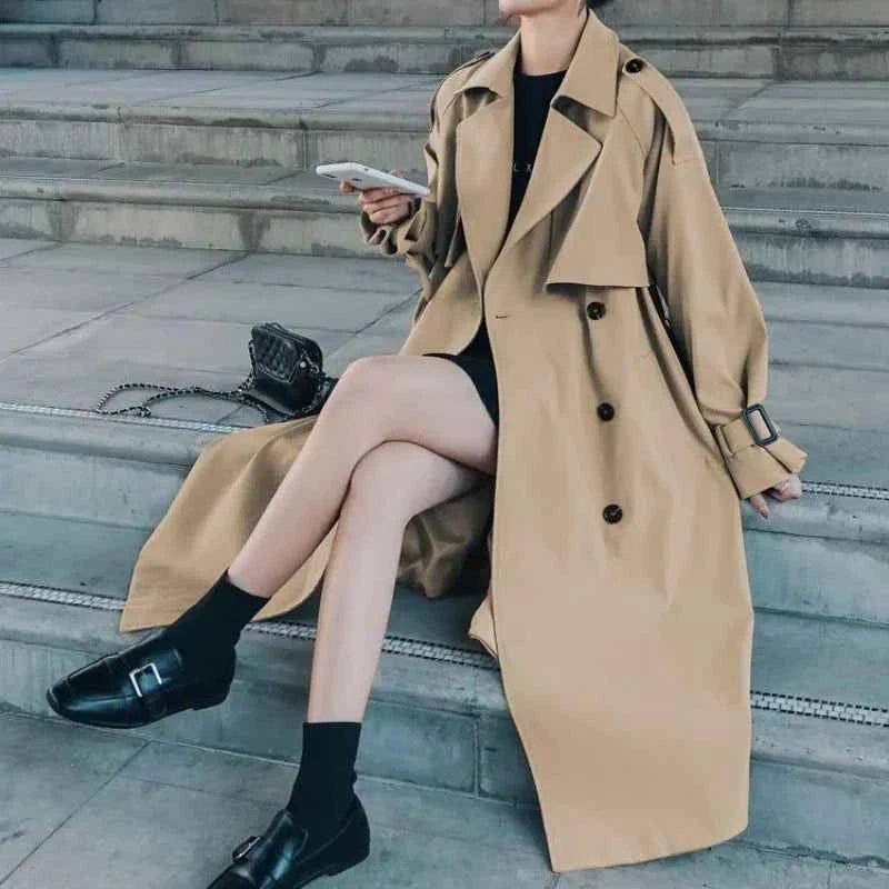 Belted Double-Breasted Trench Coat