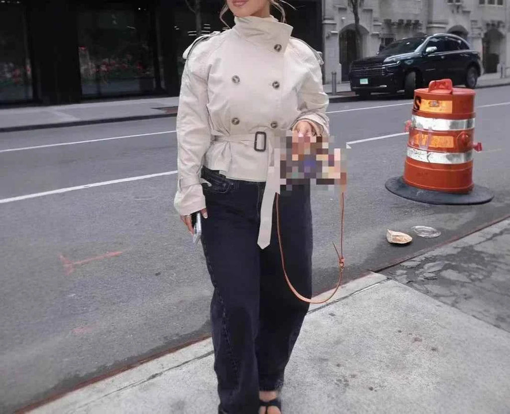 Belted Cropped Trench Jacket