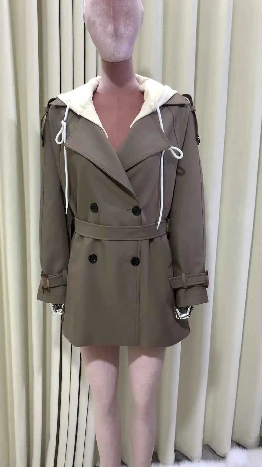 Hooded Belted Trench Coat