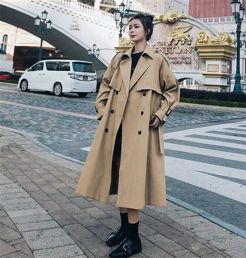 Belted Double-Breasted Trench Coat - Isabella Mae