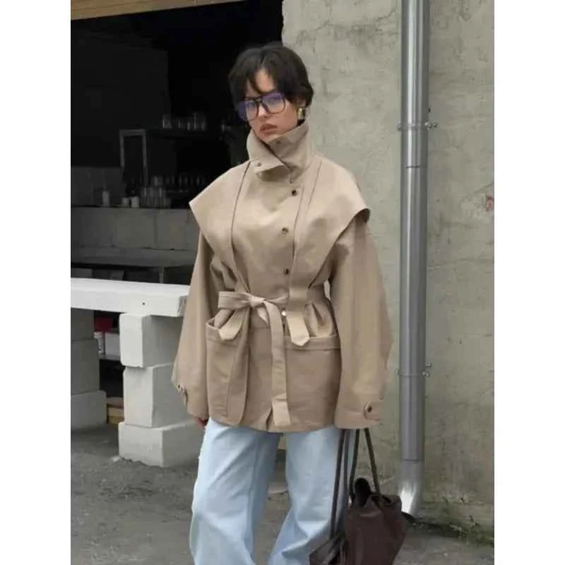 Belted Cape Trench Coat