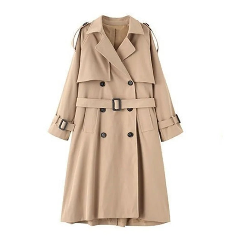 Belted Double-Breasted Trench Coat - Isabella Mae