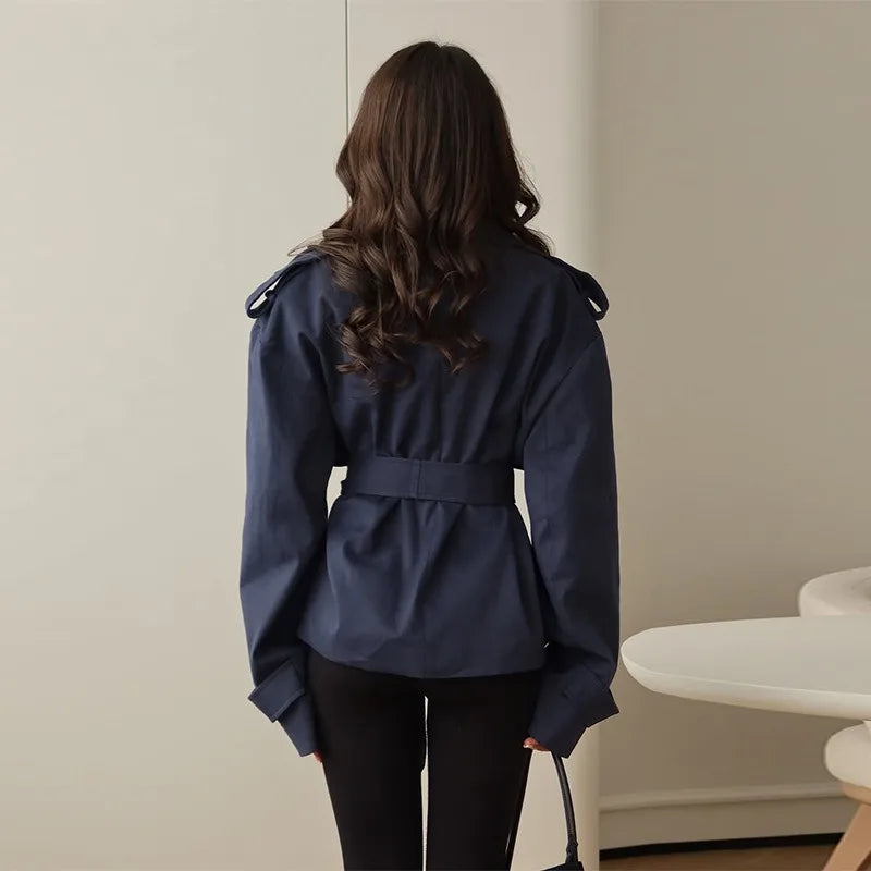 Cropped Belted Trench Jacket - Isabella Mae