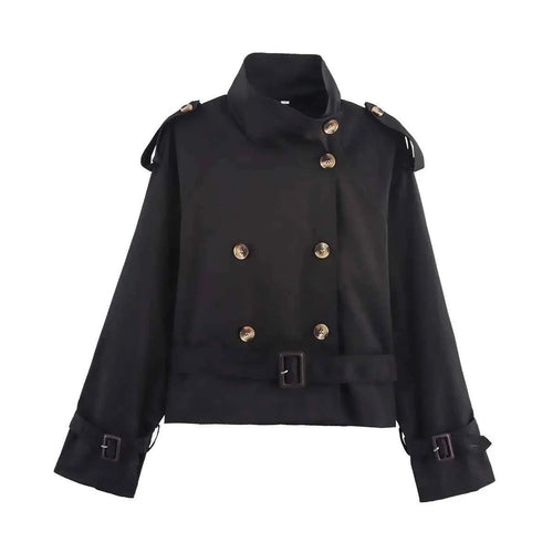 Cropped Double-Breasted Trench Coat