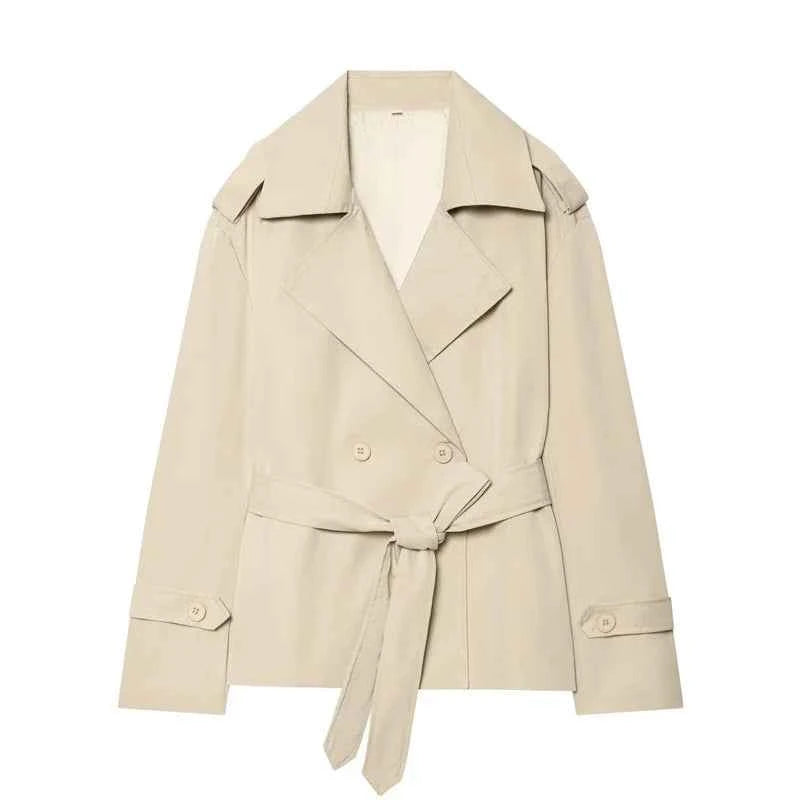 Belted Short Trench Coat