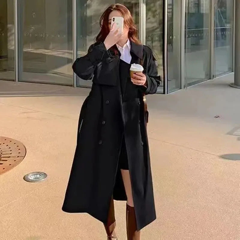 Belted Double-Breasted Trench Coat - Isabella Mae