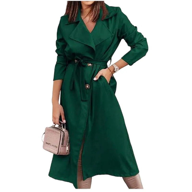 Double-Breasted Belted Trench Coat - Isabella Mae
