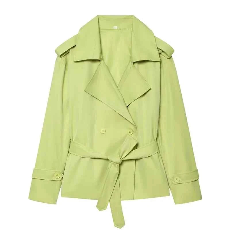Belted Short Trench Coat