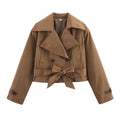 Belted Cropped Trench Jacket