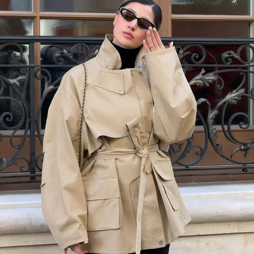 Belted Utility Trench Jacket
