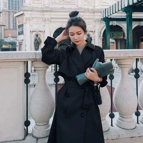 Belted Double-Breasted Trench Coat
