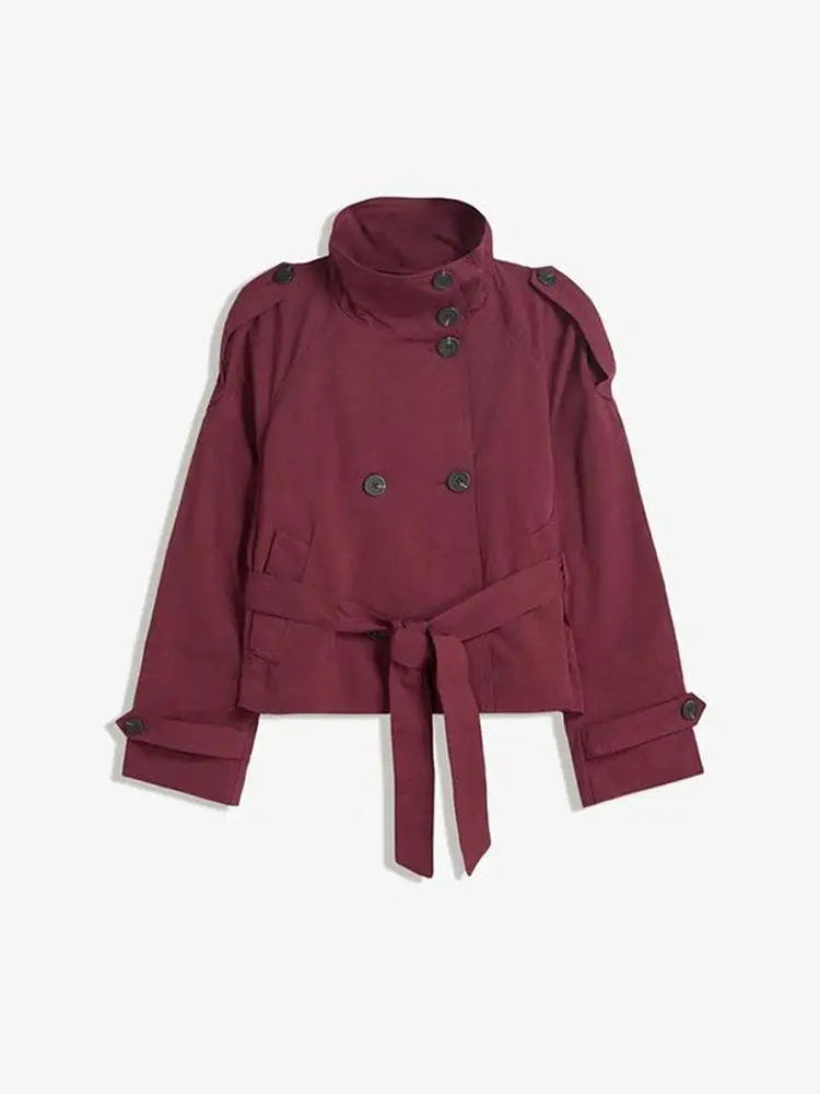 Belted Double-Breasted Trench Coat - Isabella Mae
