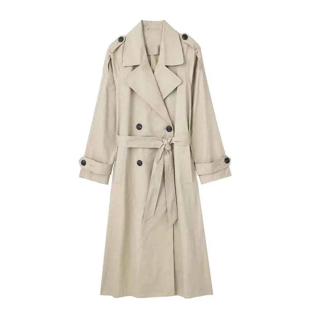 Belted Double-Breasted Trench Coat