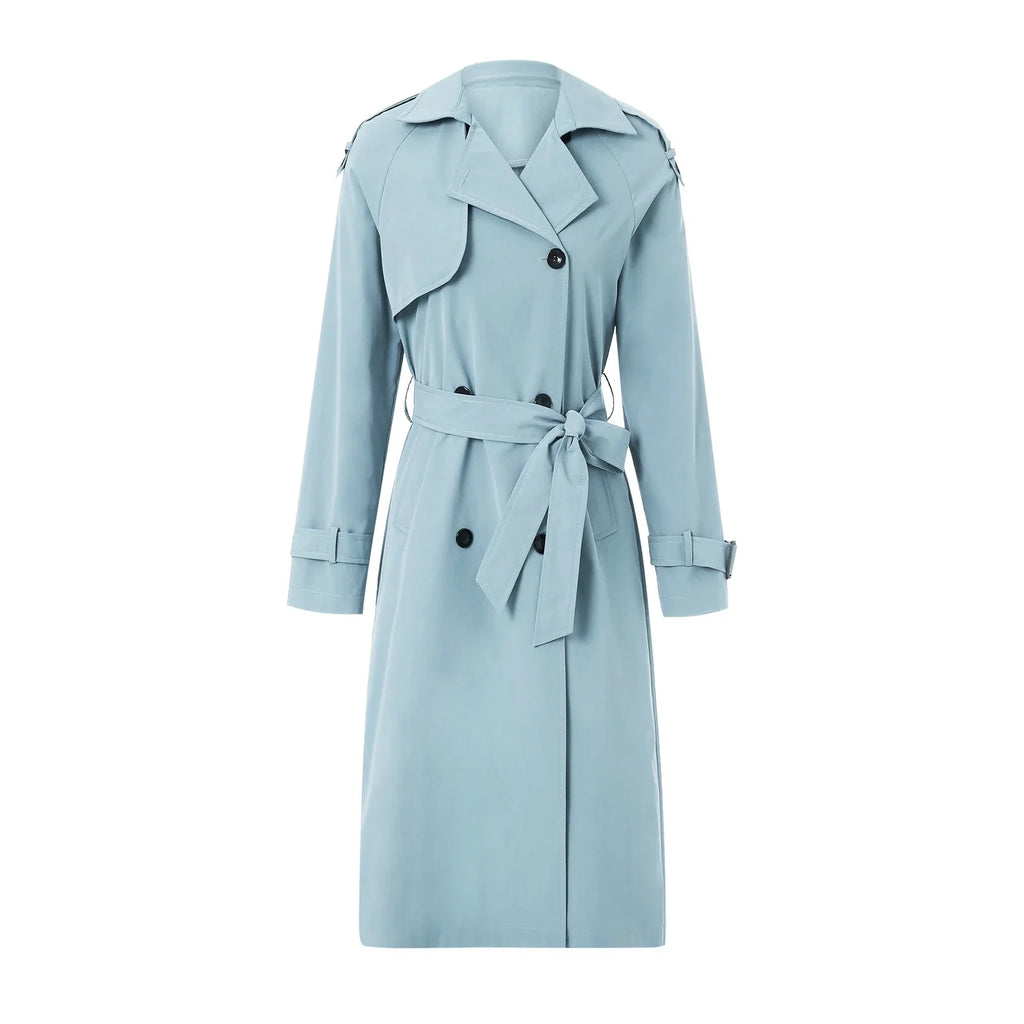 Belted Double-Breasted Trench Coat - Isabella Mae