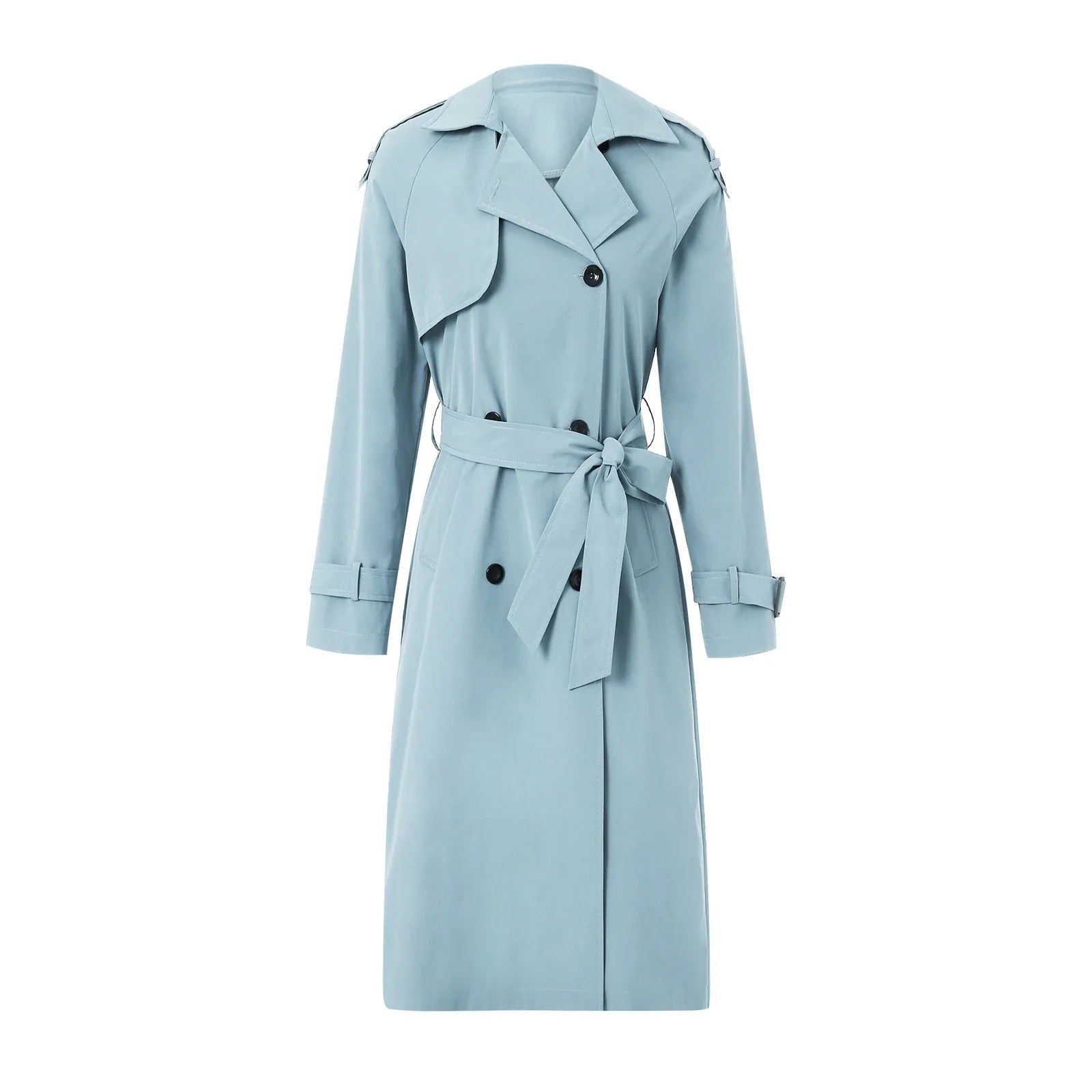 Belted Double-Breasted Trench Coat - Isabella Mae
