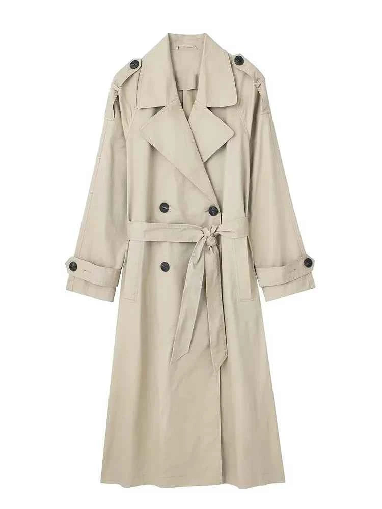 Belted Double-Breasted Trench Coat
