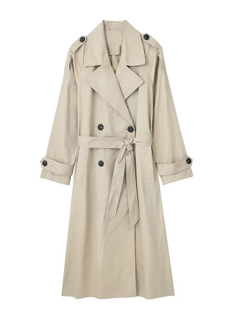 Belted Double-Breasted Trench Coat - Isabella Mae