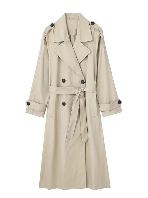 Belted Double-Breasted Trench Coat