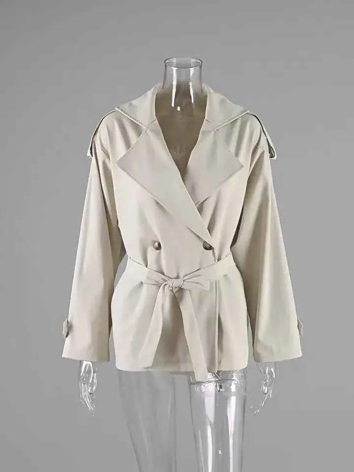 Belted Short Trench Jacket
