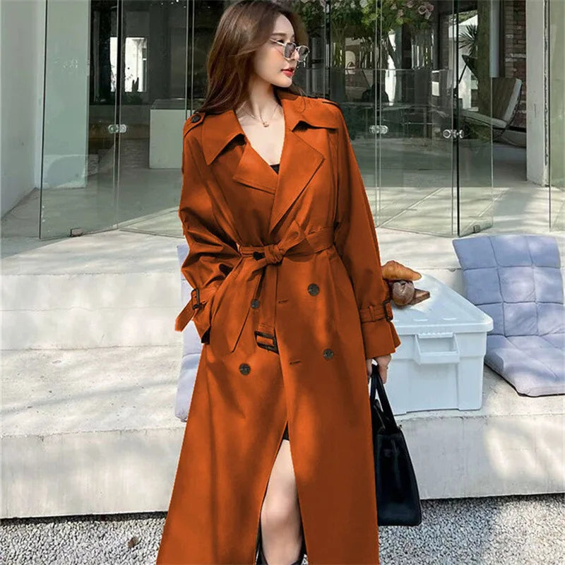 Belted Long Trench Coat - Isabella Mae