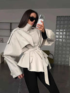 Belted Cropped Trench Coat