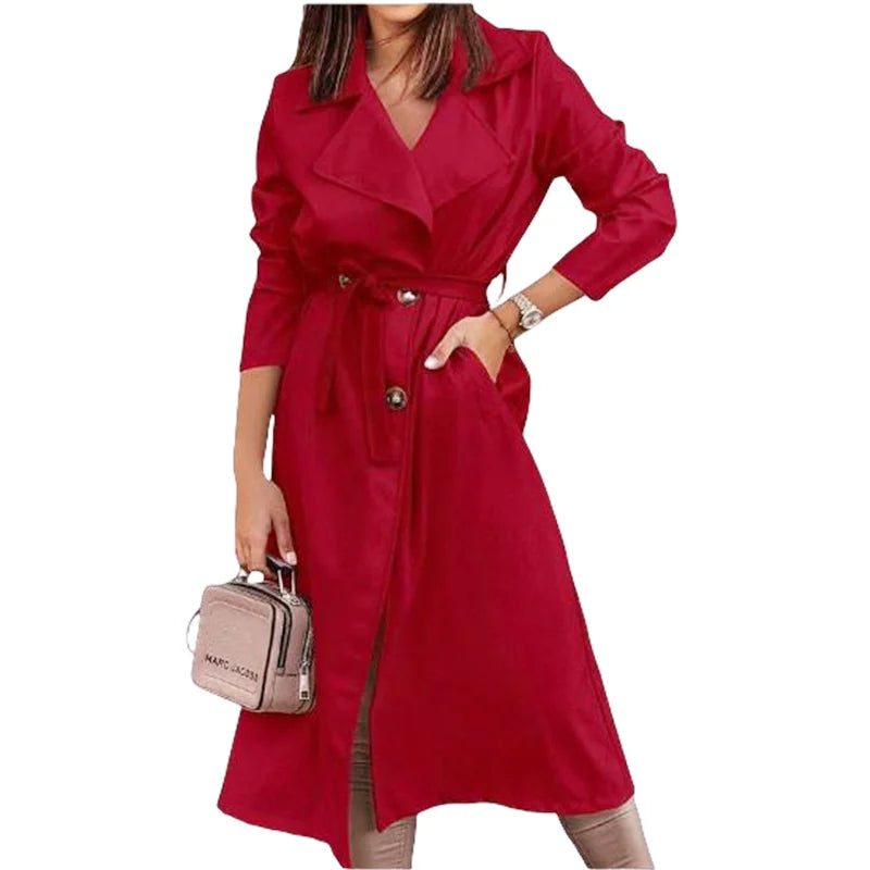 Double-Breasted Belted Trench Coat - Isabella Mae