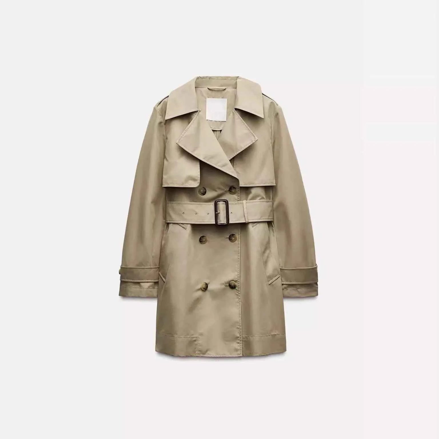 Belted Double-Breasted Trench Coat