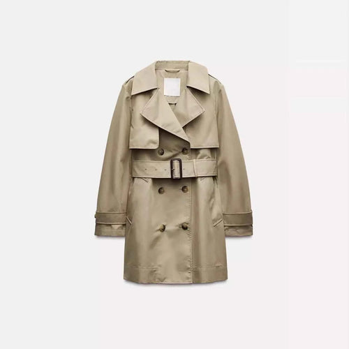 Belted Double-Breasted Trench Coat
