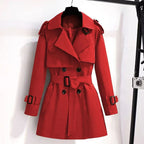 Belted Double-Breasted Trench Coat - Isabella Mae