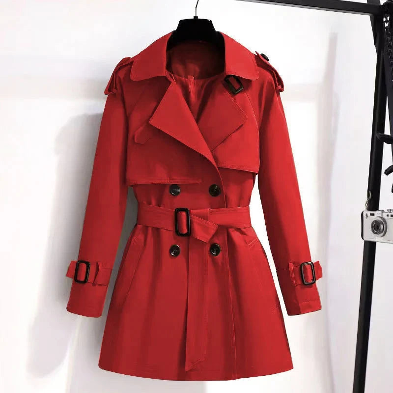 Belted Double-Breasted Trench Coat - Isabella Mae