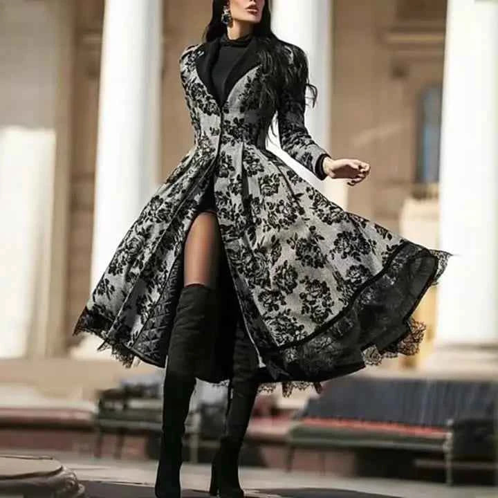 Floral Swing Trench Coat