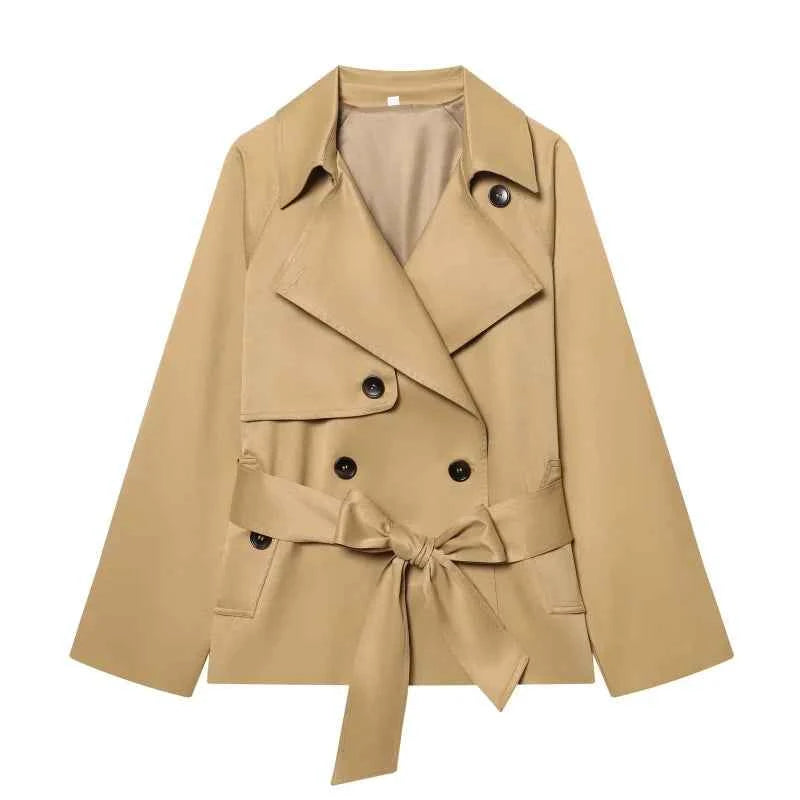 Belted Short Trench Coat