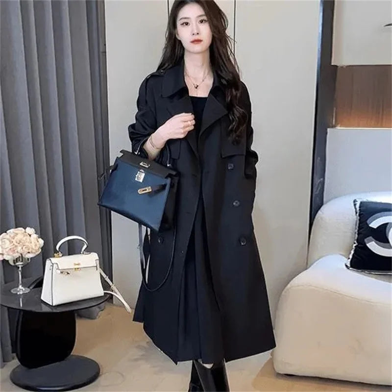 Belted Double-Breasted Trench Coat - Isabella Mae