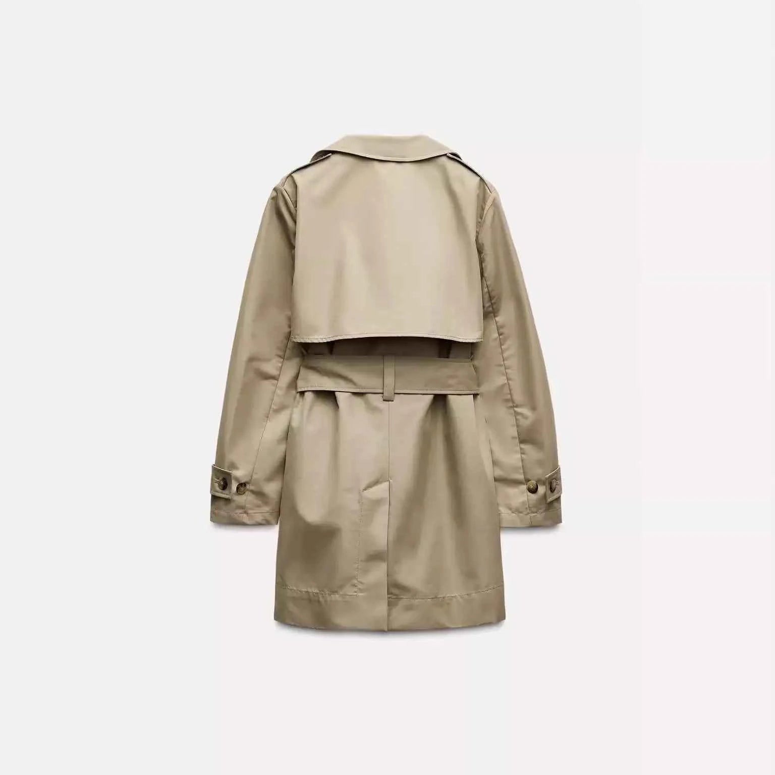 Belted Double-Breasted Trench Coat