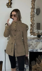 Military Stand Collar Field Jacket - Isabella Mae