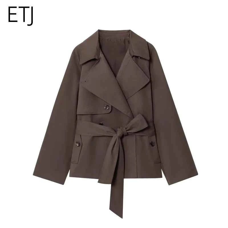 Belted Short Trench Coat
