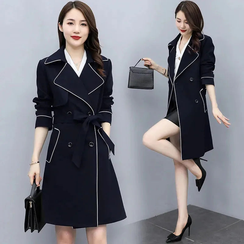 Belted Double-Breasted Trench Coat - Isabella Mae