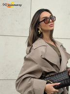 Belted Double-Breasted Trench Jacket - Isabella Mae